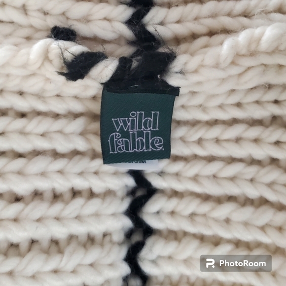 NWOT Wild Fable cream / black knit crochet cowl next tube infinity scarf - Picture 3 of 5